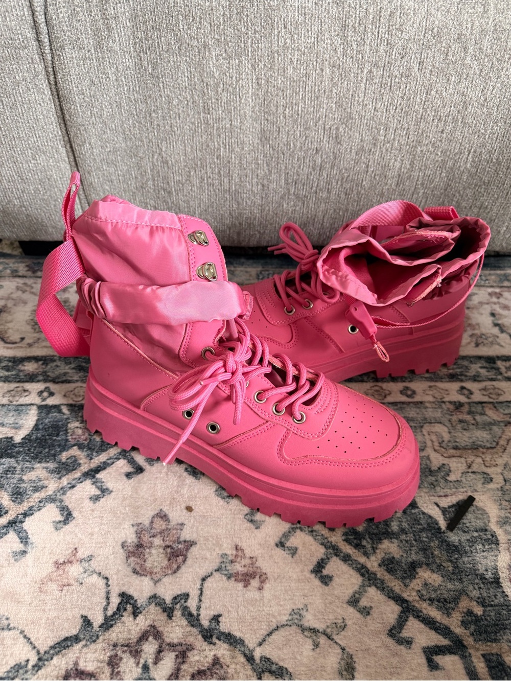 Azalea Wang Pink High Top Sneakers